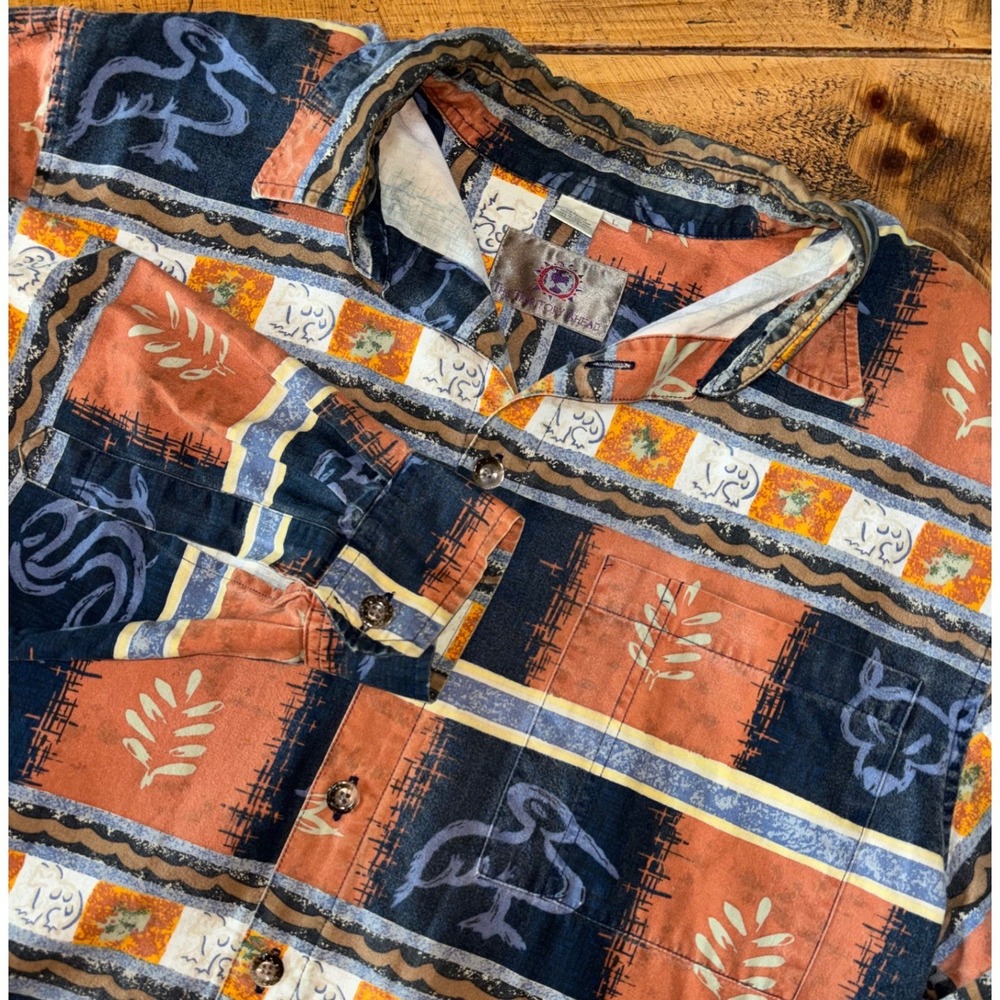 Territory Ahead Mens Vintage Aztec Tribal Animal Southwest Long Sleeve Shirt L‎